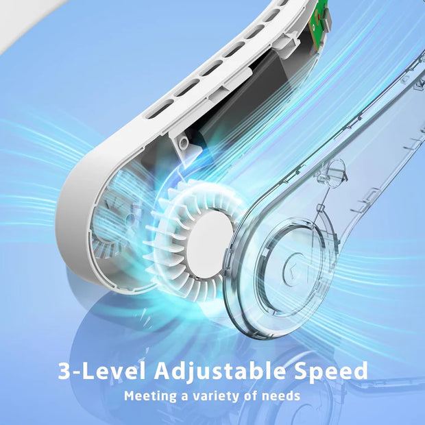 Adjustable USB Rechargeable Neck Fan