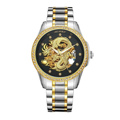 Embossed Golden Dragon Men's Watch