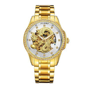 Embossed Golden Dragon Men's Watch