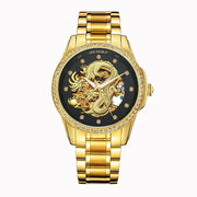 Embossed Golden Dragon Men's Watch